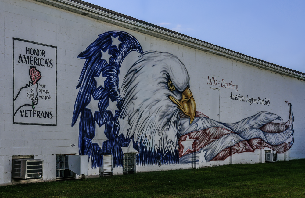 Painting on east side of American Legion