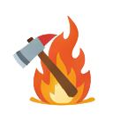 A flame and axe