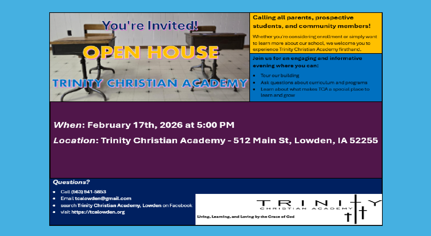 TCA Open House Flyer with event details